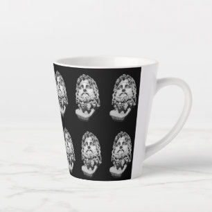 Greco Roman Marble Bust Classical Black and White Latte Mug