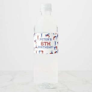 Greco Roman Wrestling Kids Birthday Party Theme Water Bottle Label