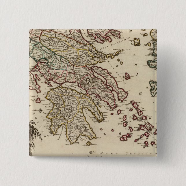 Greece 15 2 inch square button (Front)