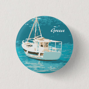 Greece 1 Inch Round Button