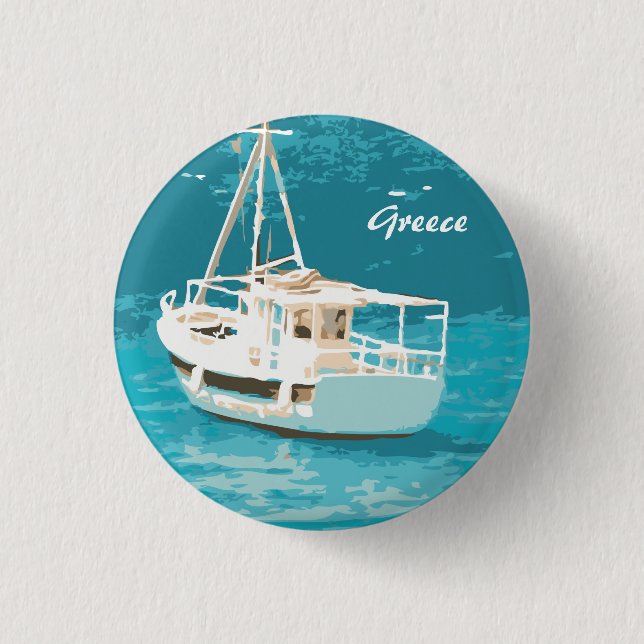 Greece 1 Inch Round Button (Front)