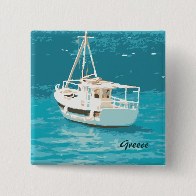 Greece 2 Inch Square Button (Front)