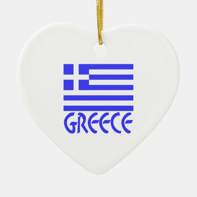 Greece and Greek Flag Ceramic Ornament (Front)