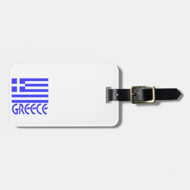 Greece and Greek Flag Luggage Tag (Front Horizontal)