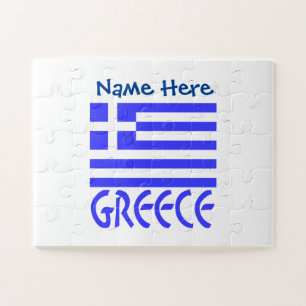 Greece and Greek Flag Personalized Jigsaw Puzzle