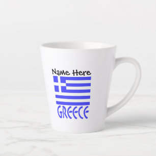 Greece and Greek Flag Personalized Latte Mug