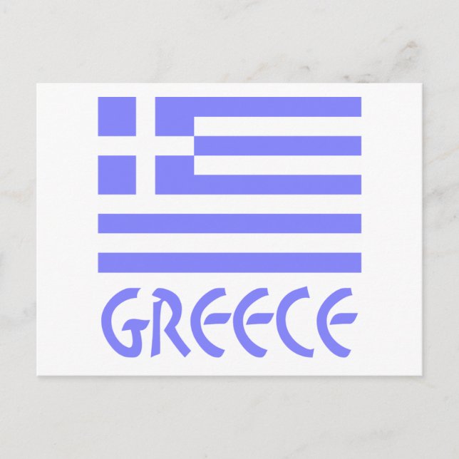 Greece and Greek Flag Postcard (Front)