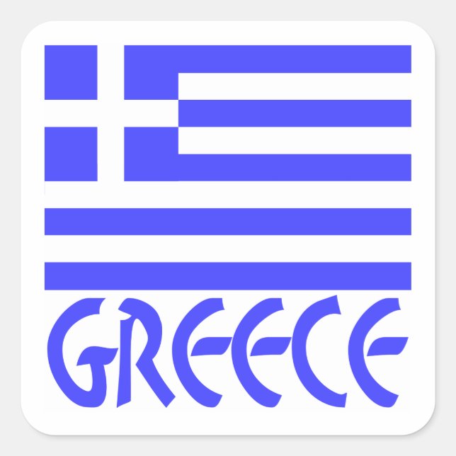 Greece and Greek Flag Square Sticker (Front)