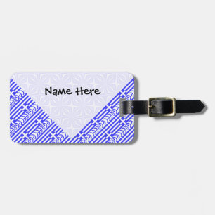 Greece and Greek Flag Tiled Personalized Luggage Tag