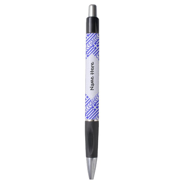 Greece and Greek Flag Tiled with Your Name Pen (Front Vertical)