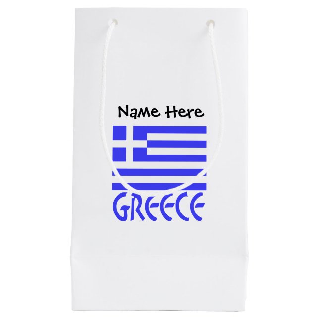 Greece and Greek Flag with Your Name Small Gift Bag (Front)