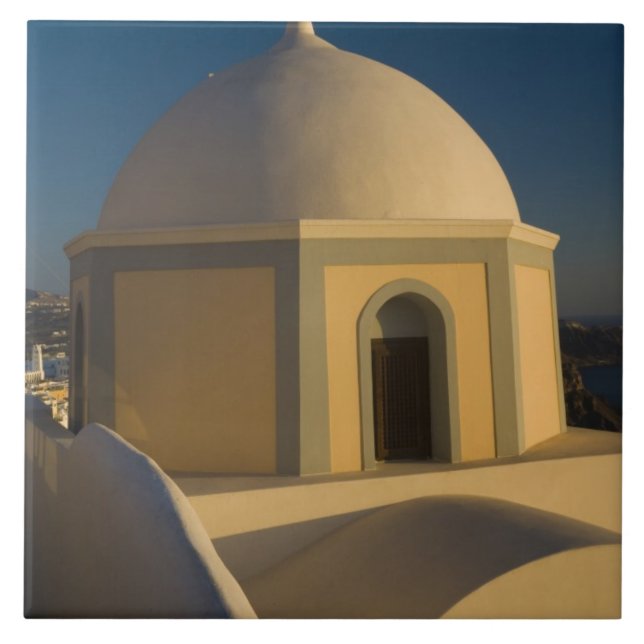 Greece and Greek Island of Santorini town of 2 Tile (Front)