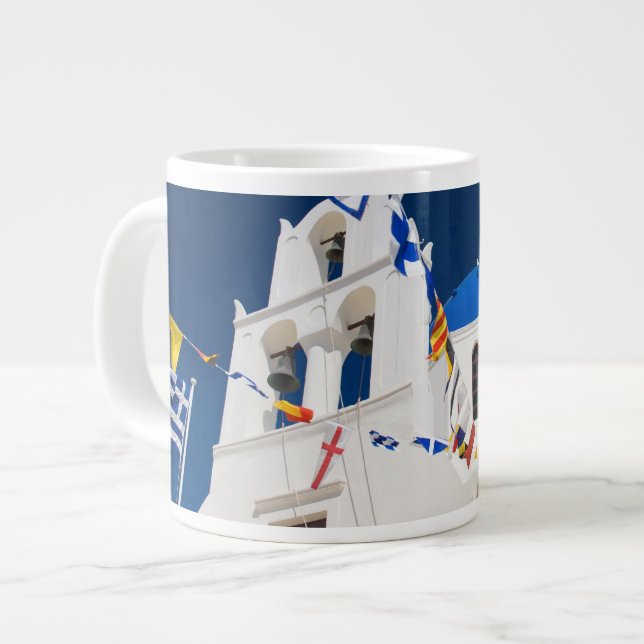 Greece and Greek Island of Santorini town of Oia 4 Large Coffee Mug (Front Left)