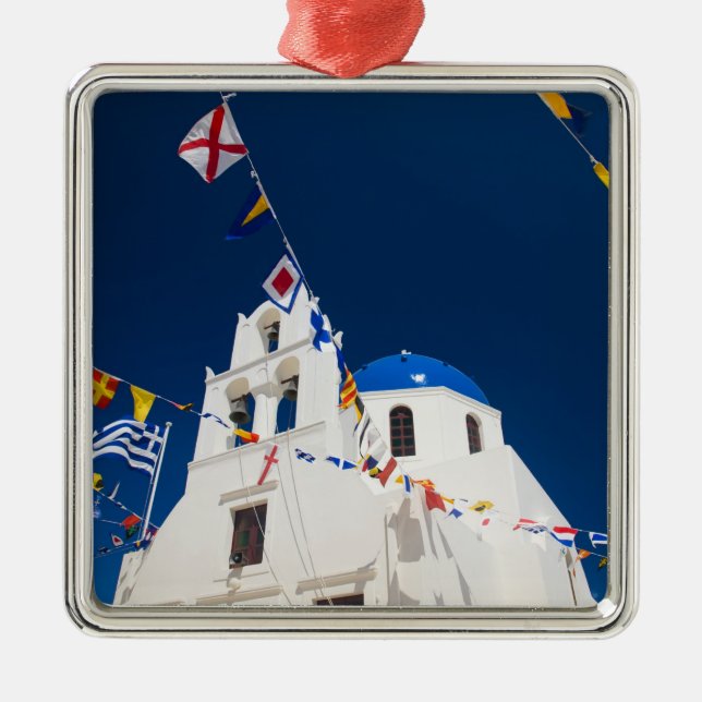 Greece and Greek Island of Santorini town of Oia 4 Metal Ornament (Front)