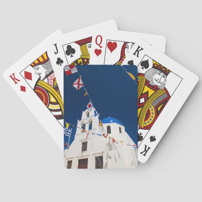 Greece and Greek Island of Santorini town of Oia 4 Playing Cards (Back)