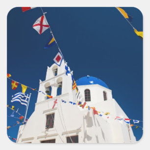 Greece and Greek Island of Santorini town of Oia 4 Square Sticker