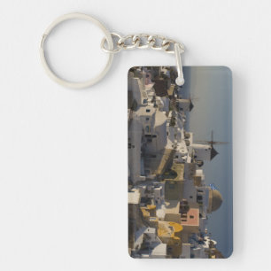 Greece and Greek Island of Santorini town of Oia Keychain
