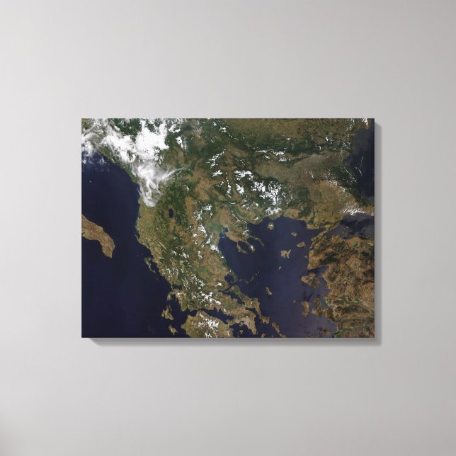 Greece and its surrounding countries canvas print (Front)