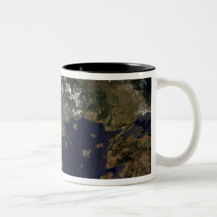 Greece and its surrounding countries Two-Tone coffee mug