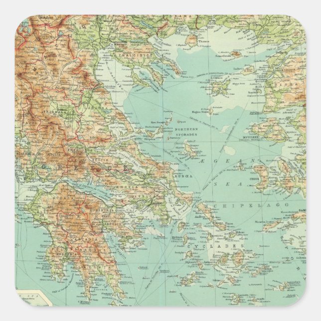 Greece and the Aegean Square Sticker (Front)