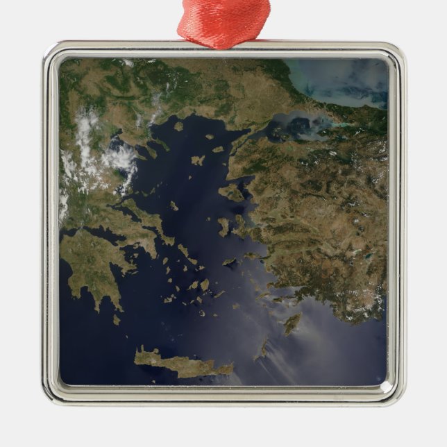 Greece and Turkey Metal Ornament (Front)
