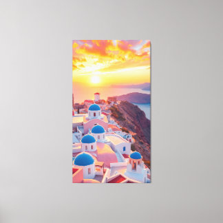 Greece at sunset canvas print