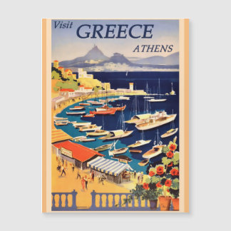 Greece Athens Vintage Travel Magnetic Card