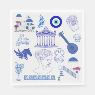 Greece Blue and White Napkin