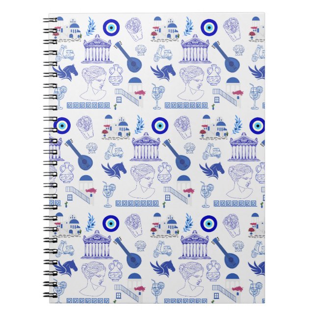 Greece Blue and White Notebook (Front)