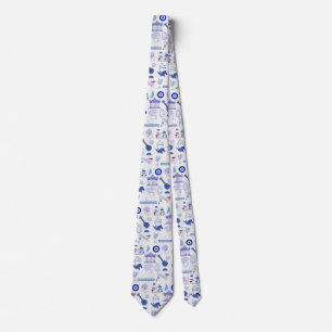 Greece Blue and White Tie