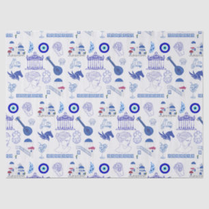  Greece Blue and White Tissue Paper