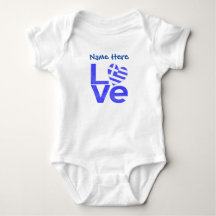 Greece Blue LOVE Heart Flag Personalized 