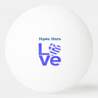 Greece Blue LOVE Heart Flag Personalized  Ping Pong Ball