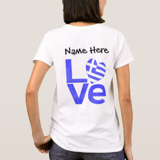 Greece Blue LOVE Heart Flag Personalized T-Shirt