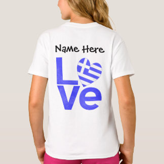 Greece Blue LOVE Heart Flag Personalized T-Shirt