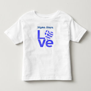 Greece Blue LOVE Heart Flag Personalized  Toddler T-shirt