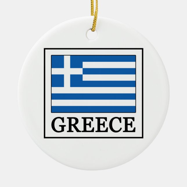 Greece Ceramic Ornament (Front)