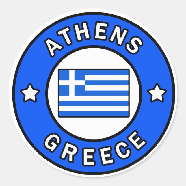 Greece Classic Round Sticker (Front)