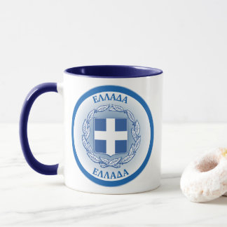 Greece Coat of Arms Circle Shape  Mug