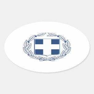 Greece Coat of Arms Oval Sticker