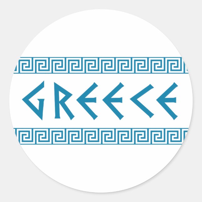 greece country nation text name symbol greek trave classic round sticker (Front)