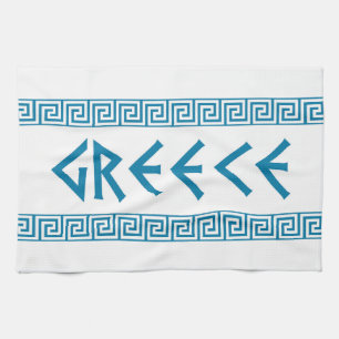 greece country symbol name text greek kitchen towel