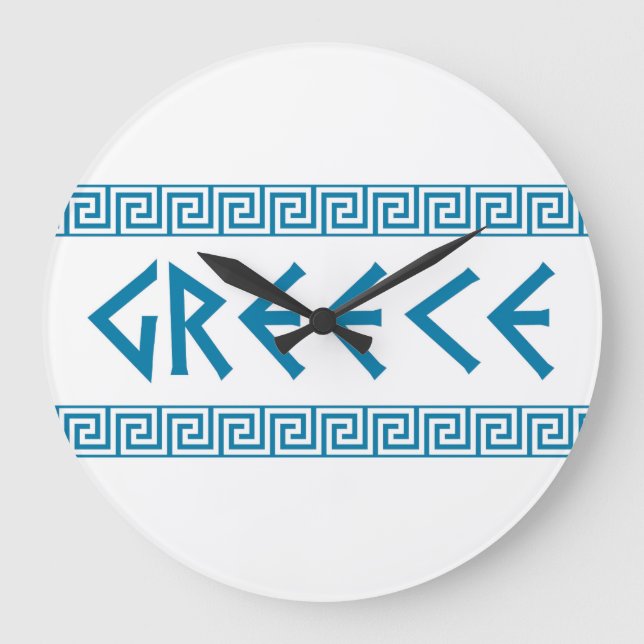 greece country symbol name text greek large clock (Front)