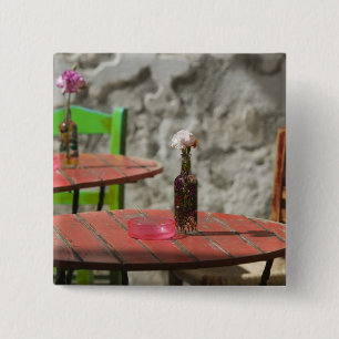 GREECE, CRETE, Hania Province, Hania: Colourful 2 Inch Square Button