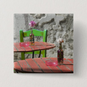 GREECE, CRETE, Hania Province, Hania: Colourful 2 Inch Square Button