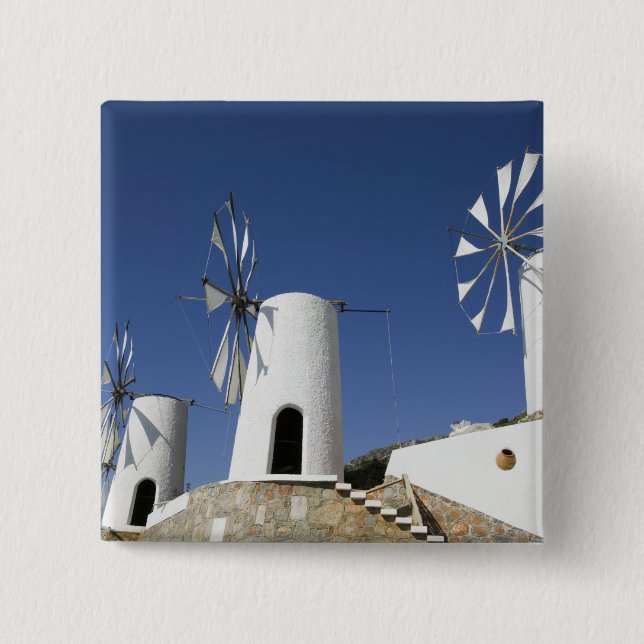 GREECE, CRETE, Iraklio Province, Ano Kera: 2 Inch Square Button (Front)