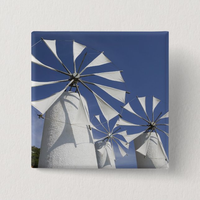 GREECE, CRETE, Iraklio Province, Ano Kera: 2 Inch Square Button (Front)