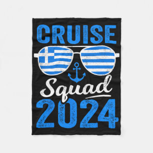 Greece Cruise Squad 2025 Matching Family Group Gre Fleece Blanket