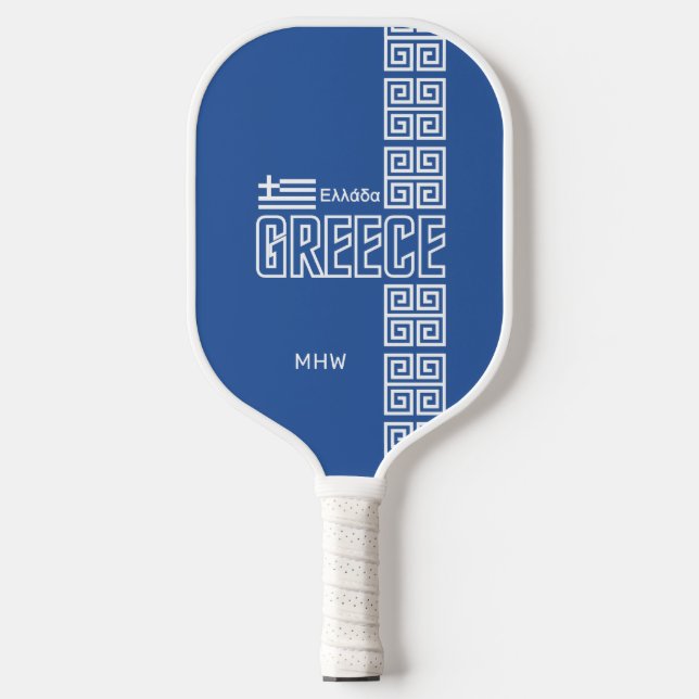 Greece custom monogram pickleball paddle (Front)