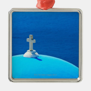 Greece, Cyclades Islands, Santorini, Oia, Church Metal Ornament